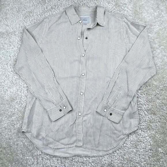 Rails Eliza Pinstripe Snap Button Front Shirt FLAW - Picture 2 of 9